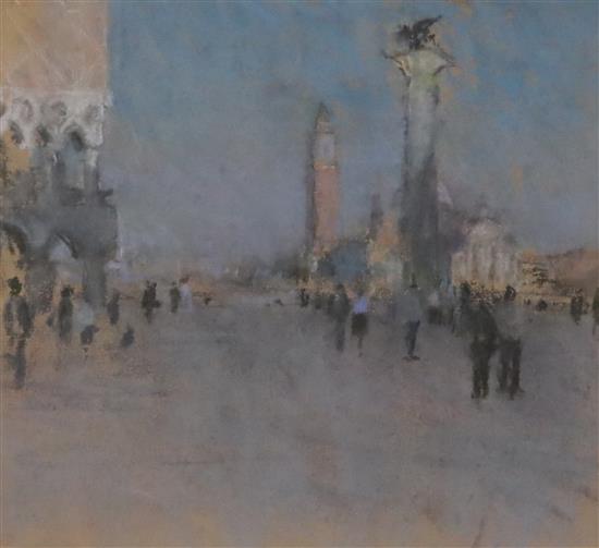 Bernard Dunstan (1920-2017) The Piazzetta late afternoon 10 x 4.5in.